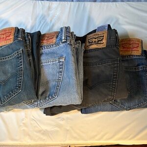 Levi's Men's Straight Jeans in Blue and Black Used